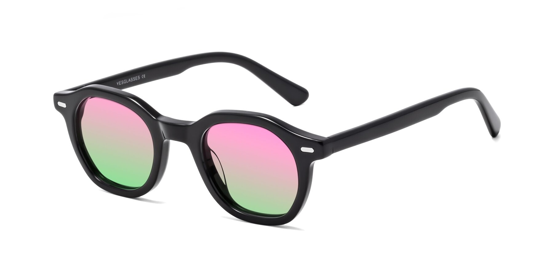 Angle of Potter in Black with Pink / Green Gradient Lenses