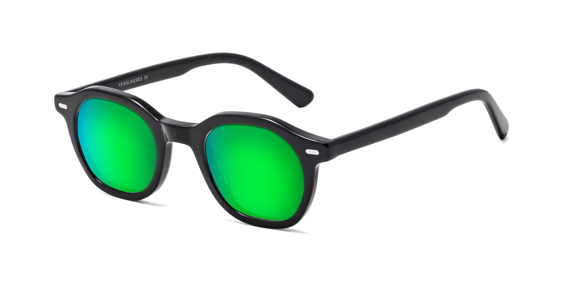 Angle of Potter in Black with Green Mirrored Lenses