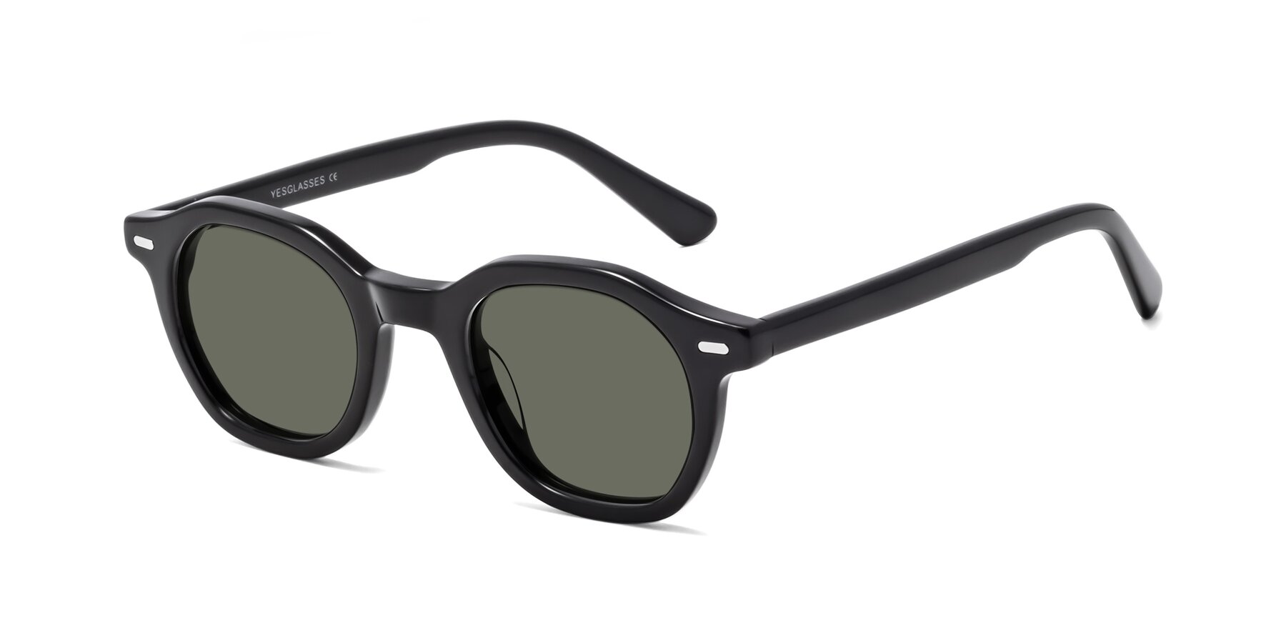 Angle of Potter in Black with Gray Polarized Lenses