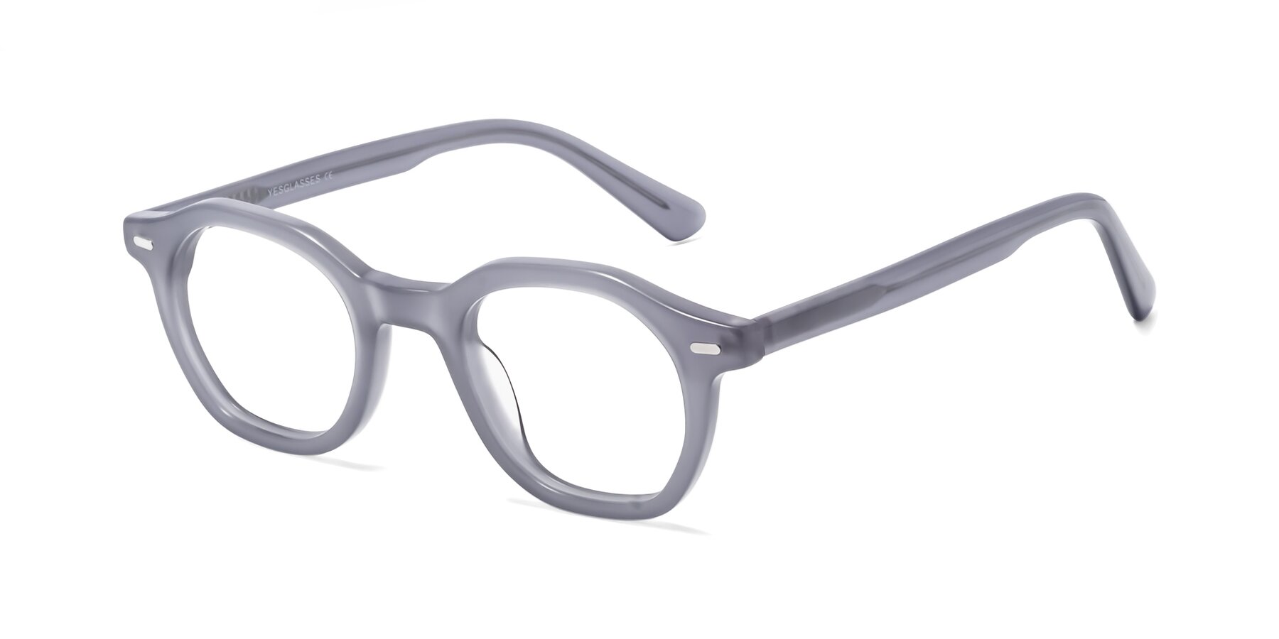 Angle of Potter in Transparent Gray with Clear Eyeglass Lenses