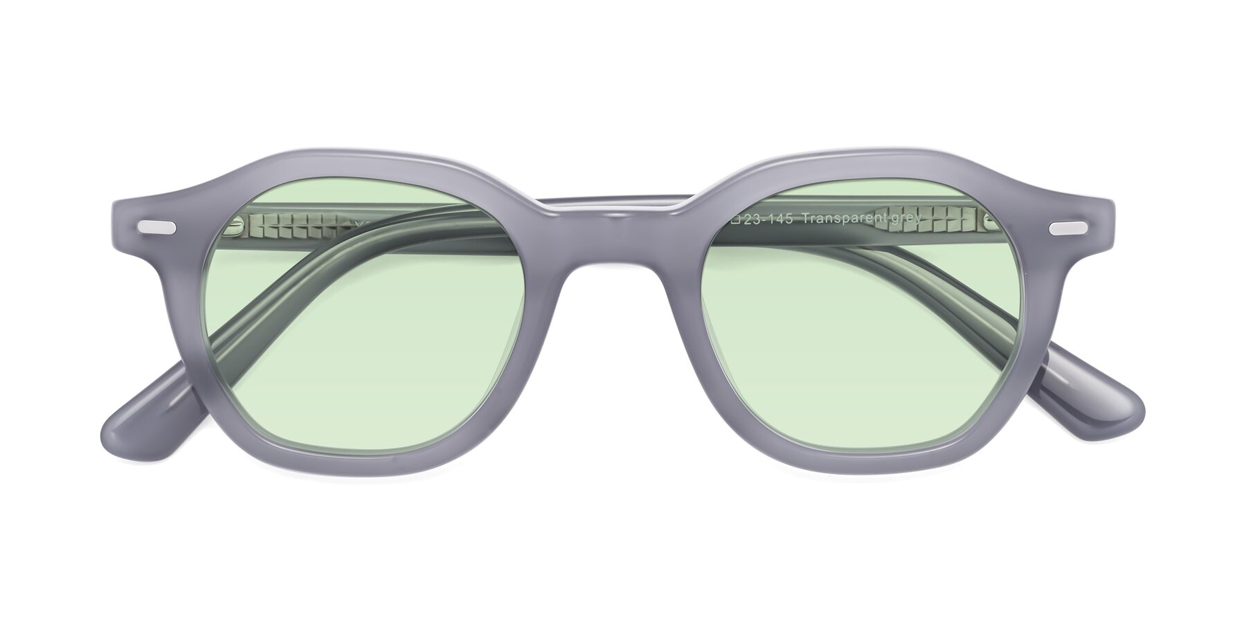 Folded Front of Potter in Transparent Gray with Light Green Tinted Lenses