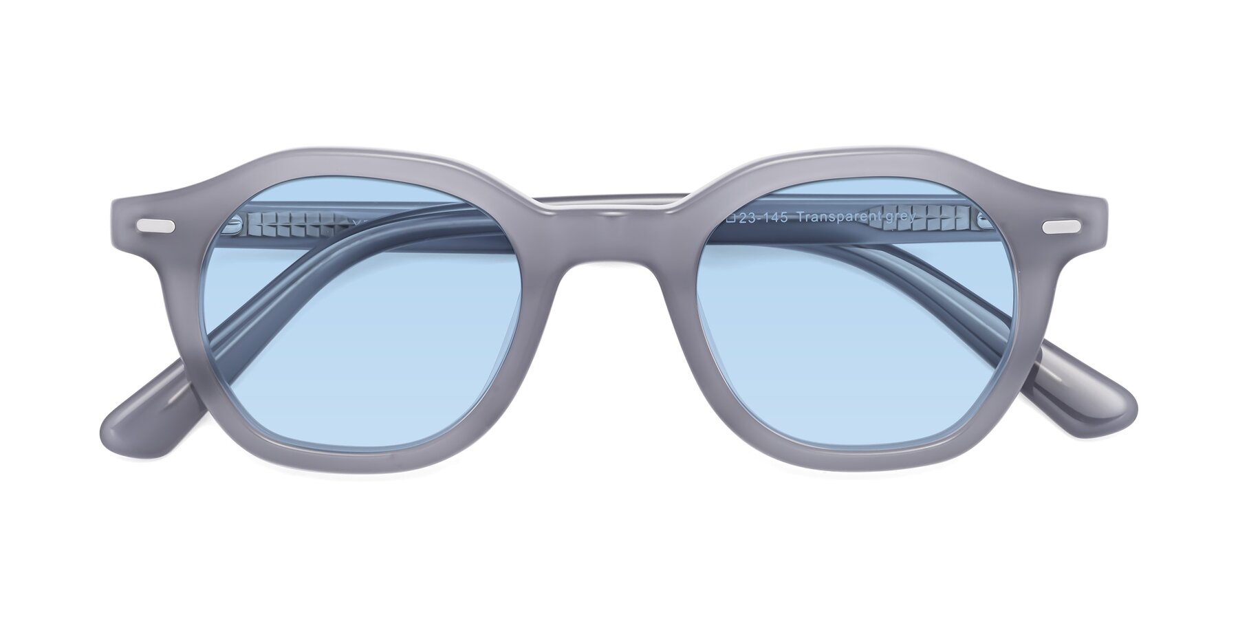 Folded Front of Potter in Transparent Gray with Light Blue Tinted Lenses