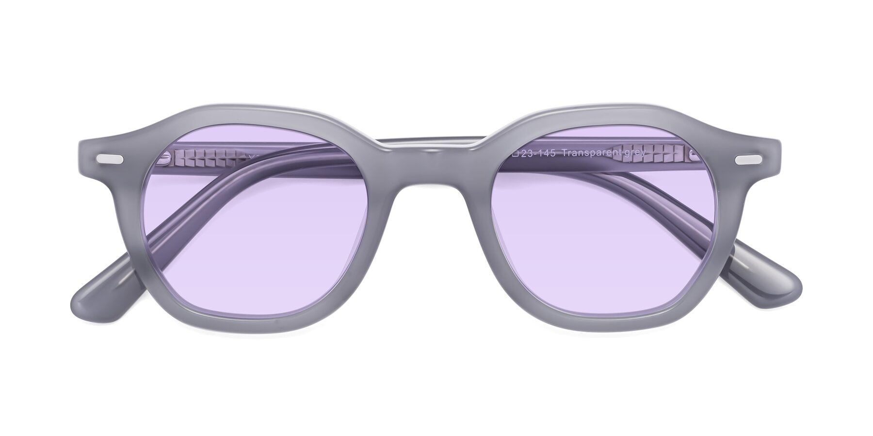 Folded Front of Potter in Transparent Gray with Light Purple Tinted Lenses