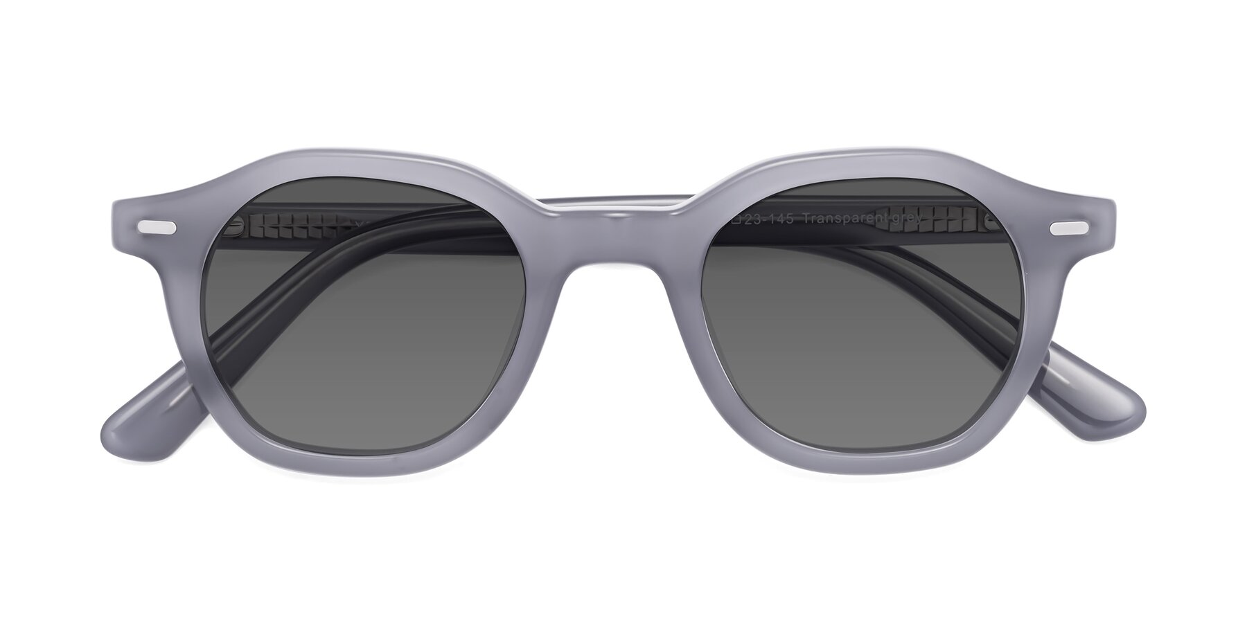 Folded Front of Potter in Transparent Gray with Medium Gray Tinted Lenses