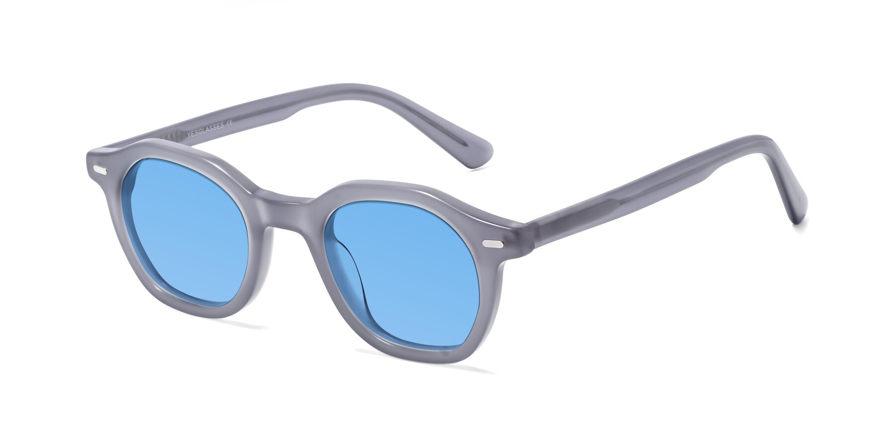 Angle of Potter in Transparent Gray with Medium Blue Tinted Lenses