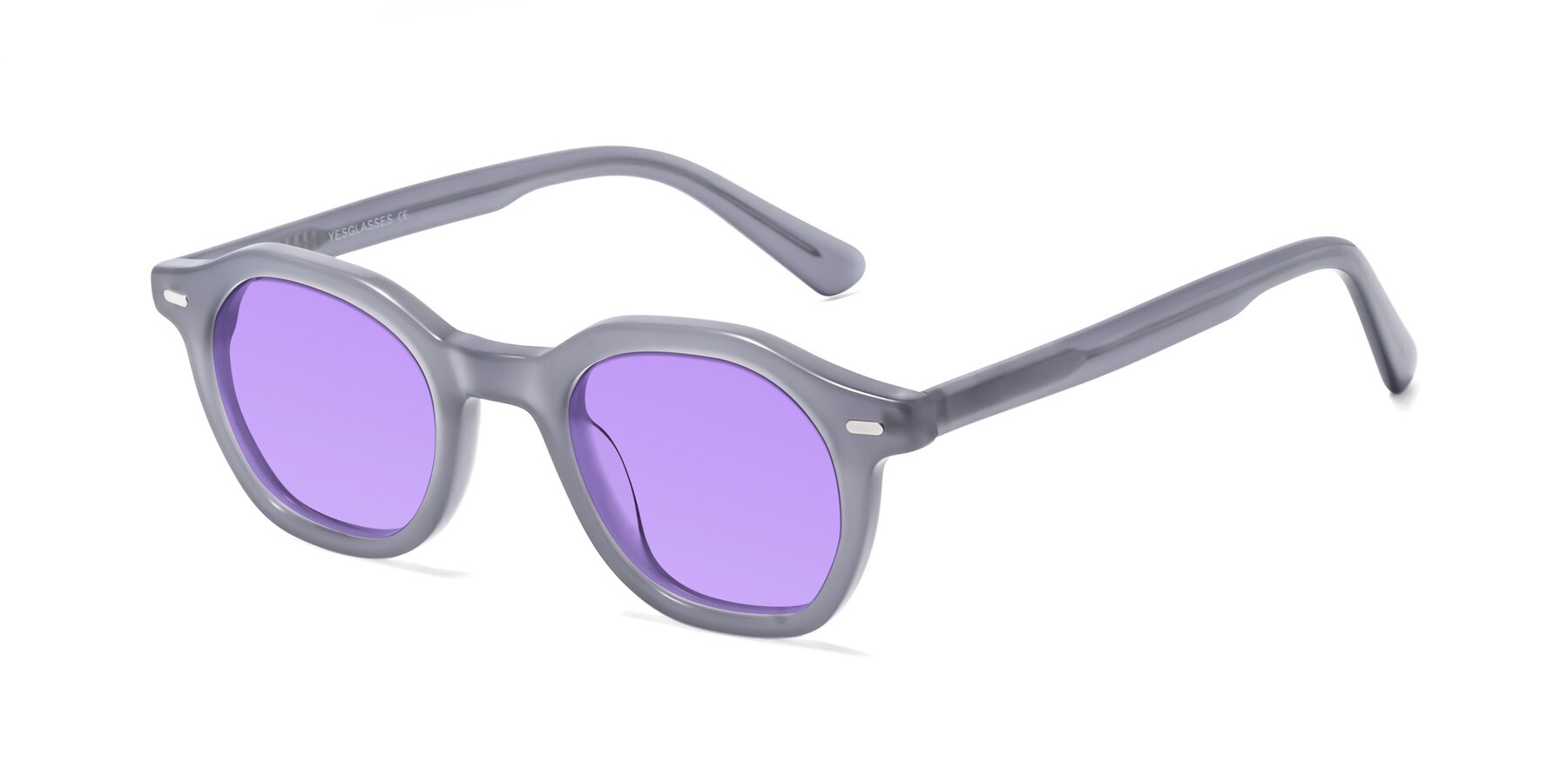 Angle of Potter in Transparent Gray with Medium Purple Tinted Lenses