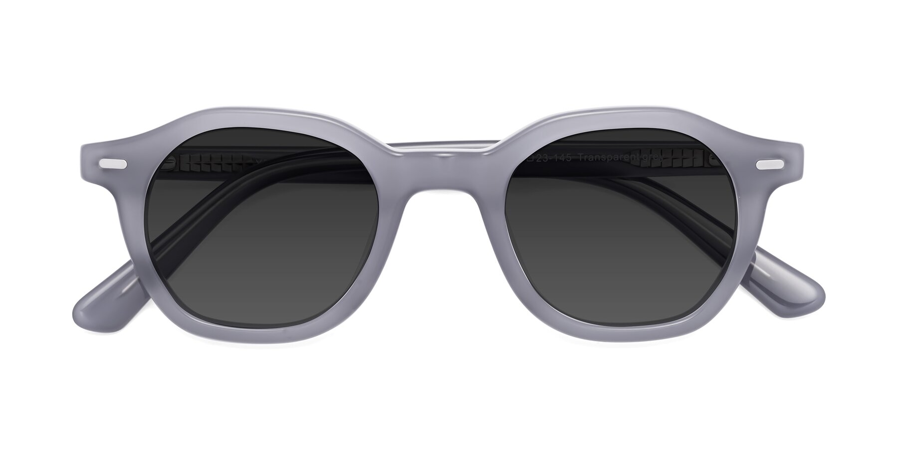 Folded Front of Potter in Transparent Gray with Gray Tinted Lenses