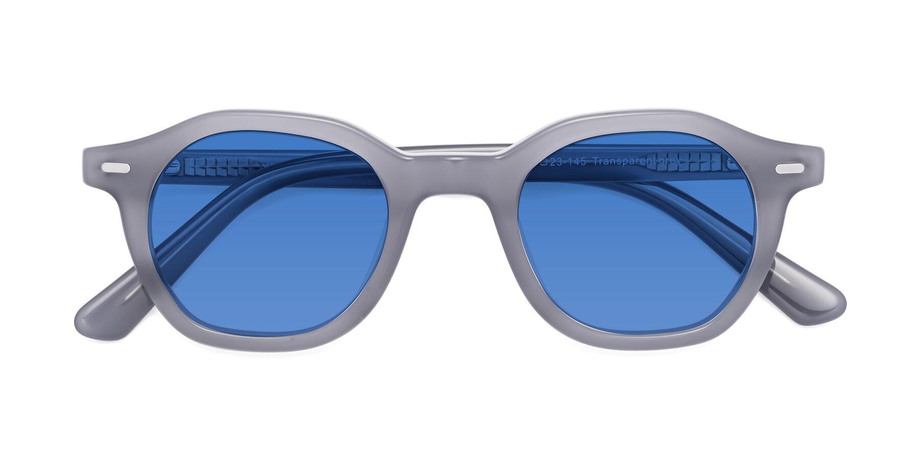 Folded Front of Potter in Transparent Gray with Blue Tinted Lenses