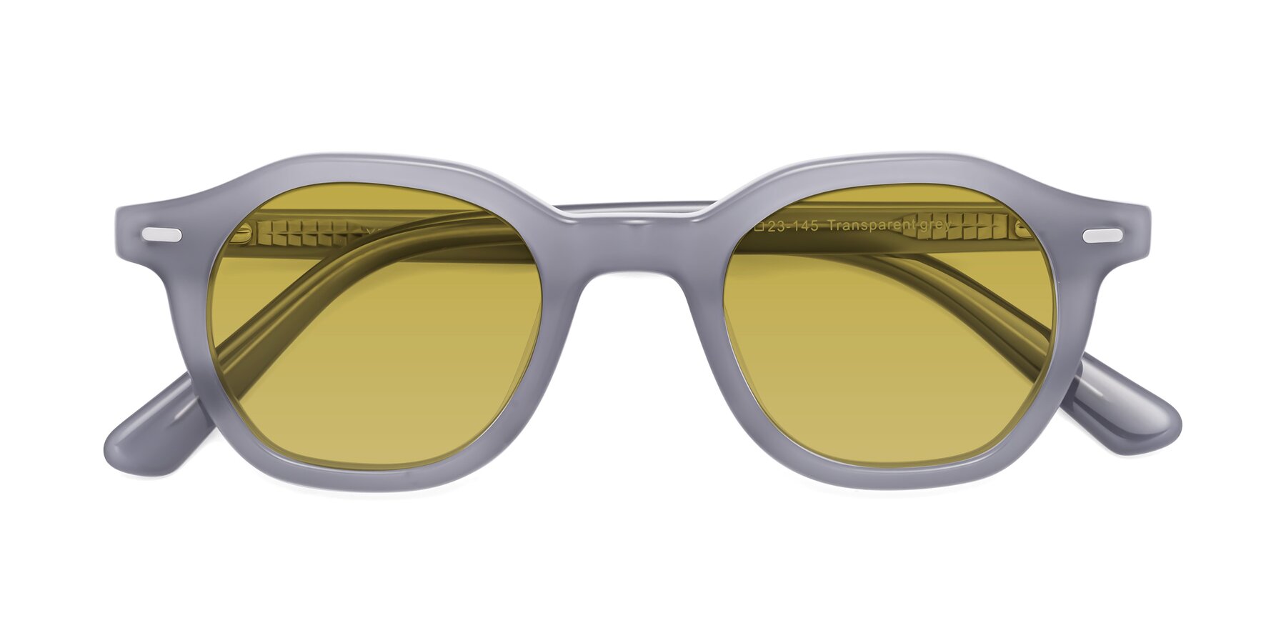 Folded Front of Potter in Transparent Gray with Champagne Tinted Lenses