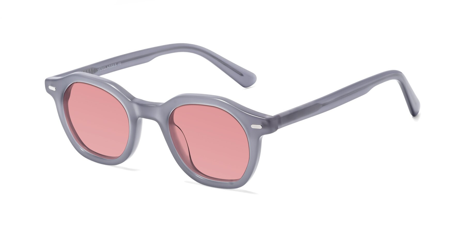 Angle of Potter in Transparent Gray with Medium Garnet Tinted Lenses