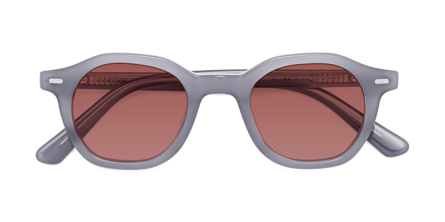 Folded Front of Potter in Transparent Gray with Garnet Tinted Lenses