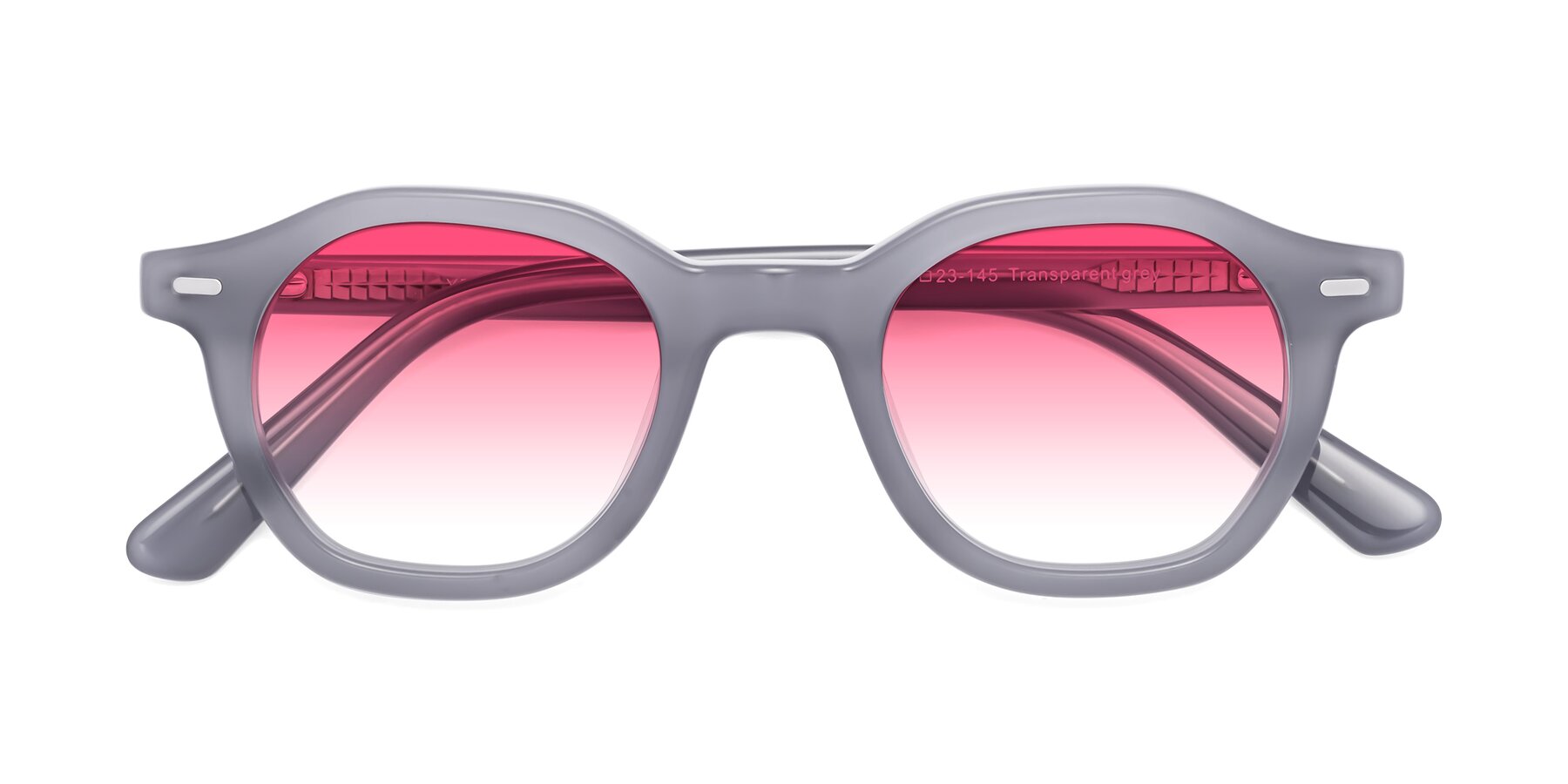 Folded Front of Potter in Transparent Gray with Pink Gradient Lenses