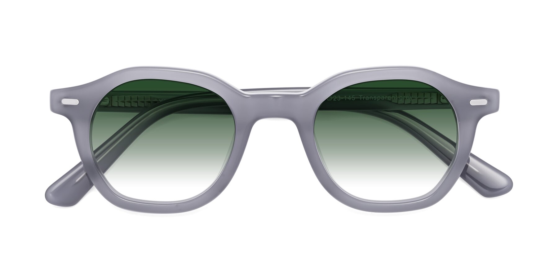 Folded Front of Potter in Transparent Gray with Green Gradient Lenses