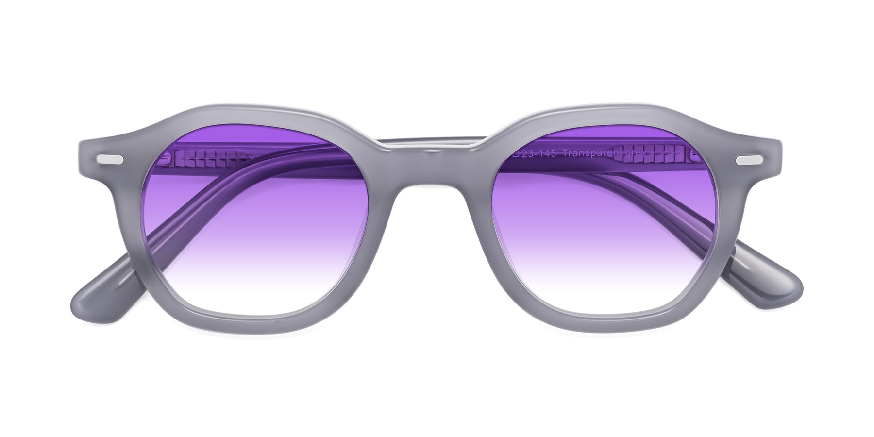 Folded Front of Potter in Transparent Gray with Purple Gradient Lenses