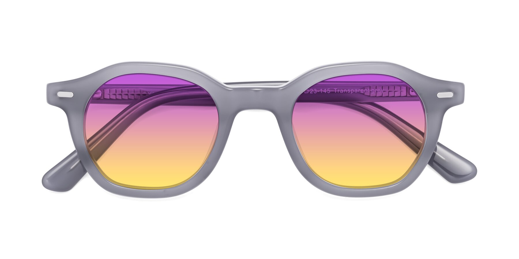Folded Front of Potter in Transparent Gray with Purple / Yellow Gradient Lenses