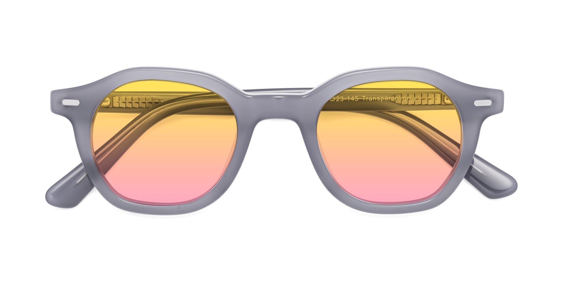 Folded Front of Potter in Transparent Gray with Yellow / Pink Gradient Lenses