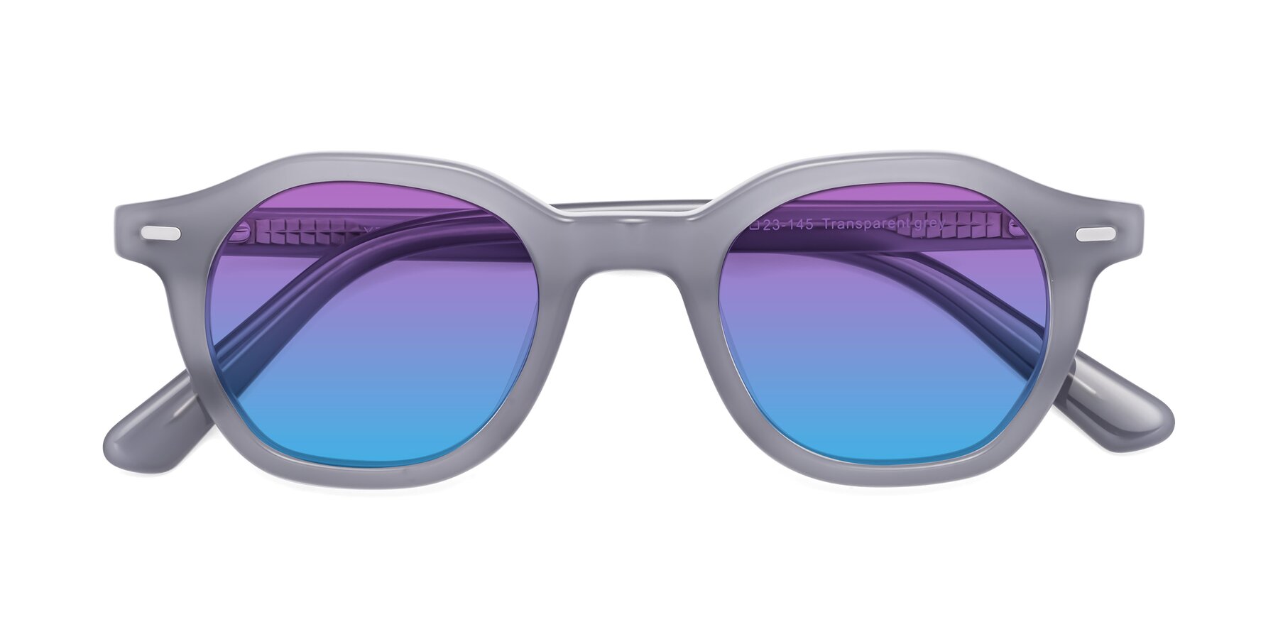 Folded Front of Potter in Transparent Gray with Purple / Blue Gradient Lenses