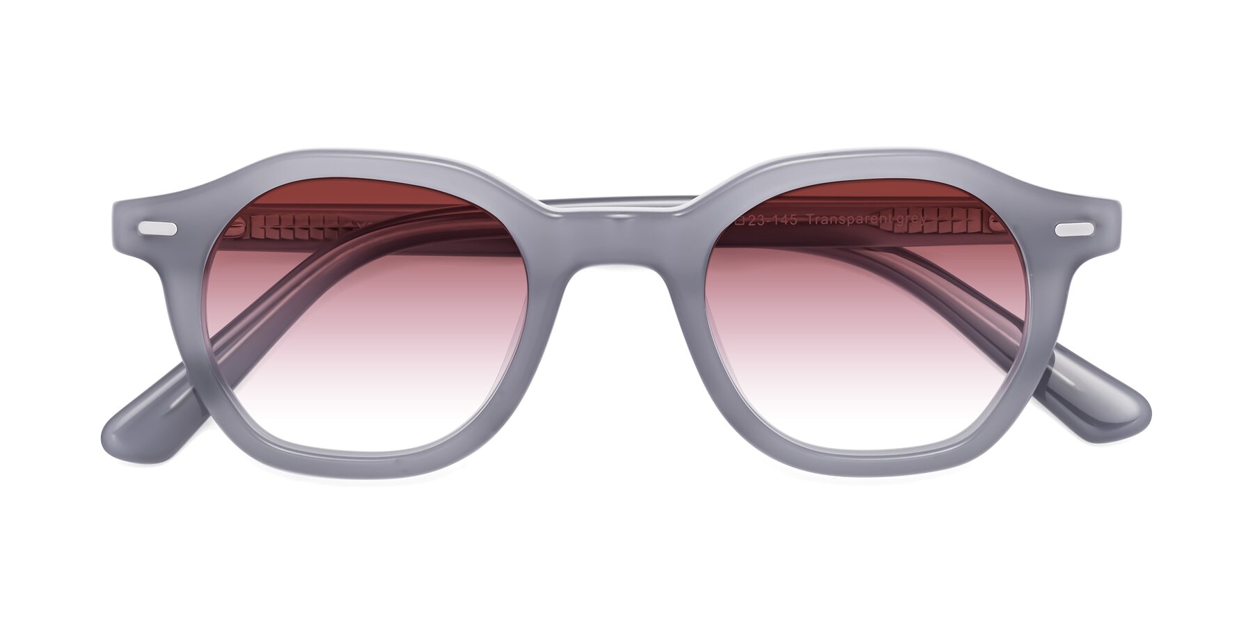 Folded Front of Potter in Transparent Gray with Garnet Gradient Lenses