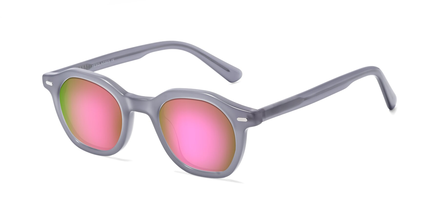 Angle of Potter in Transparent Gray with Pink Mirrored Lenses