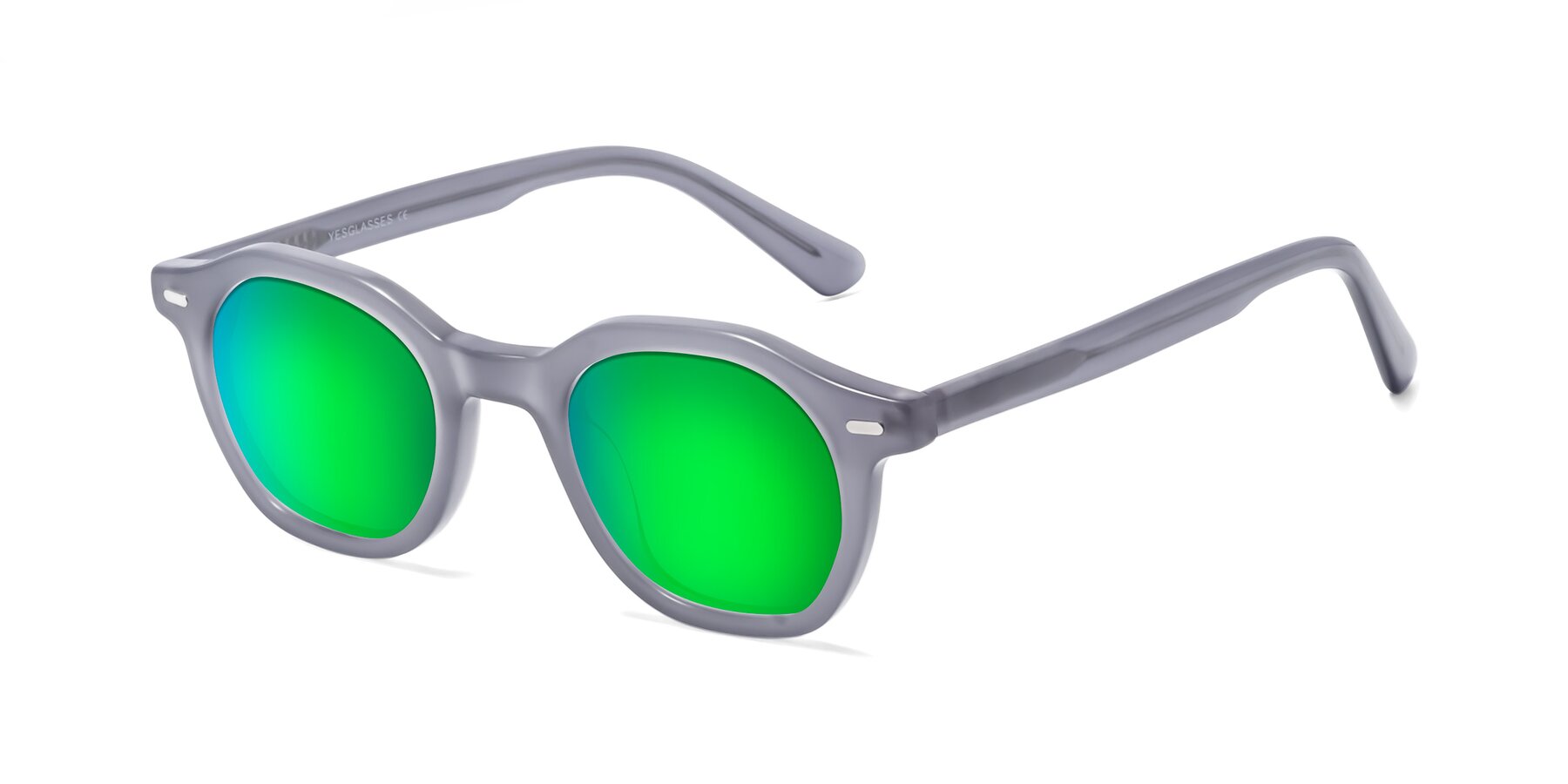 Angle of Potter in Transparent Gray with Green Mirrored Lenses
