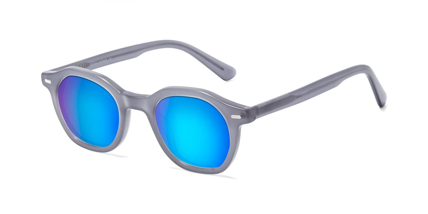 Angle of Potter in Transparent Gray with Blue Mirrored Lenses
