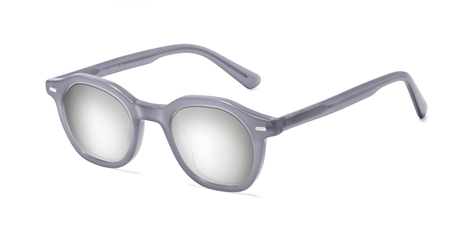 Angle of Potter in Transparent Gray with Silver Mirrored Lenses