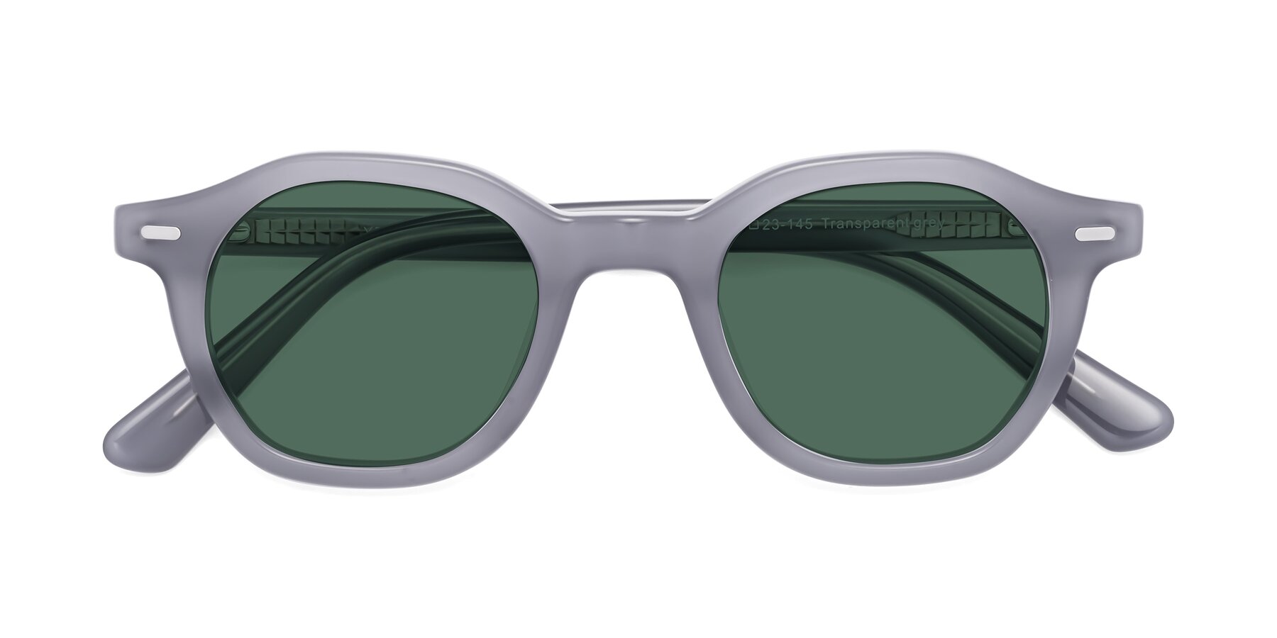 Folded Front of Potter in Transparent Gray with Green Polarized Lenses