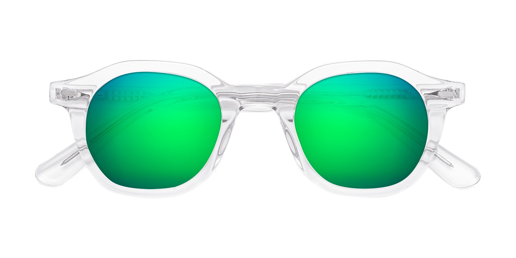 Folded Front of Potter in Clear with Green Mirrored Lenses