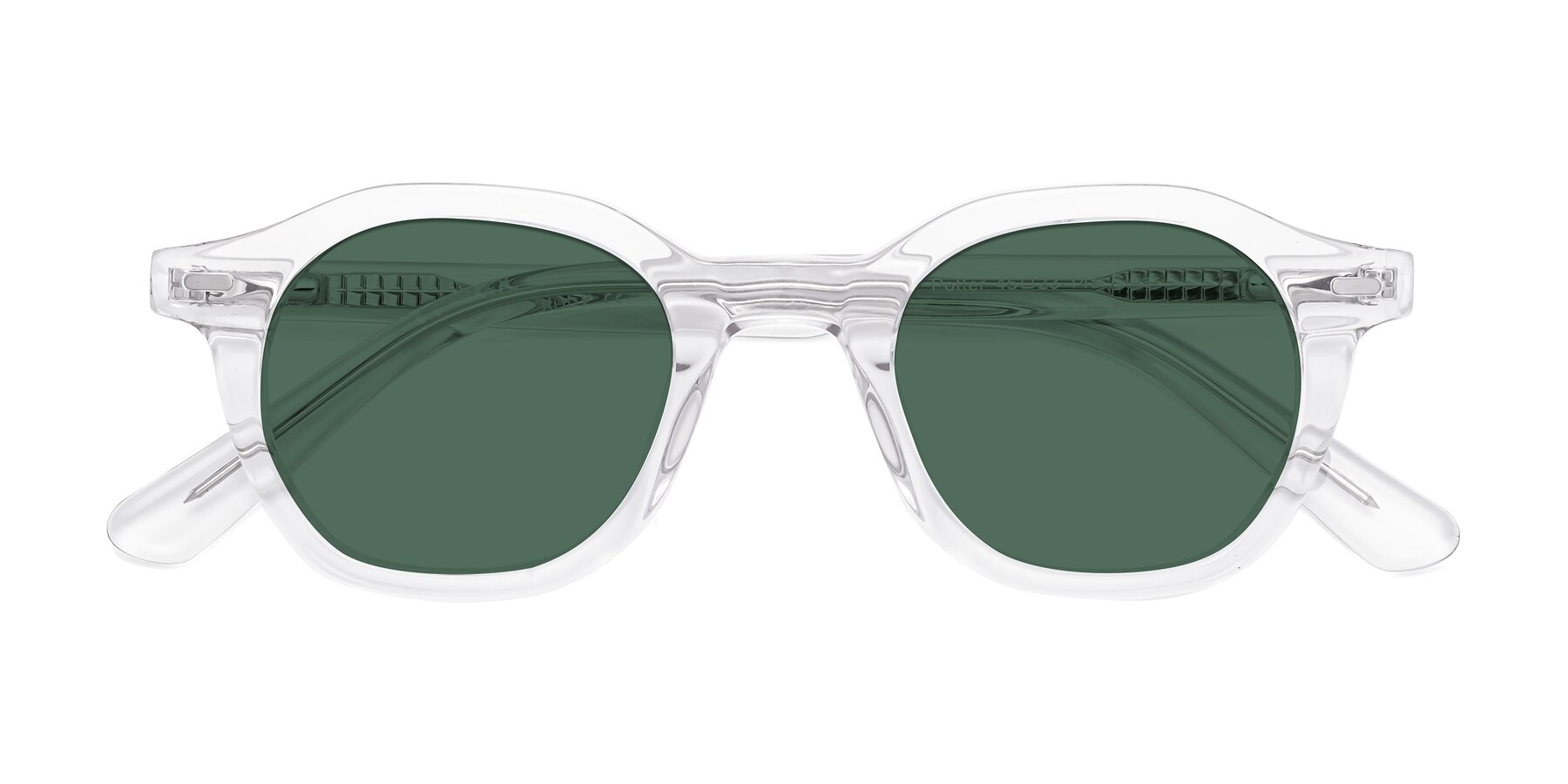 Folded Front of Potter in Clear with Green Polarized Lenses
