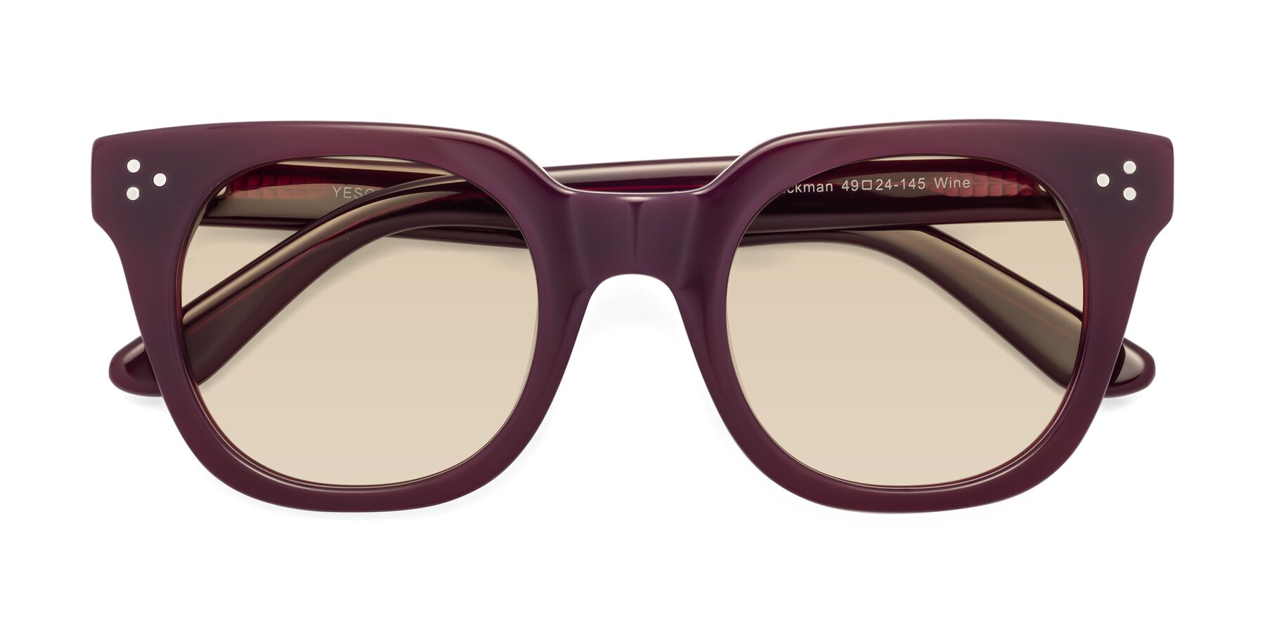 Folded Front of Jackman in Wine with Light Brown Tinted Lenses