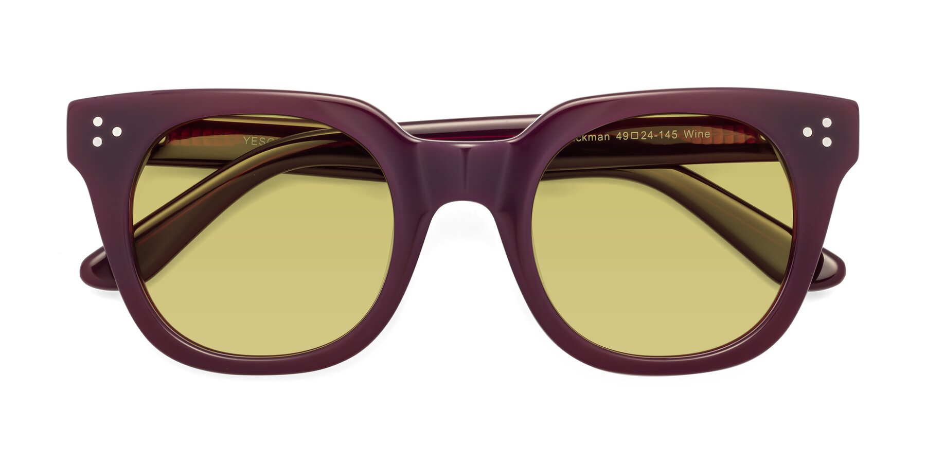 Folded Front of Jackman in Wine with Medium Champagne Tinted Lenses