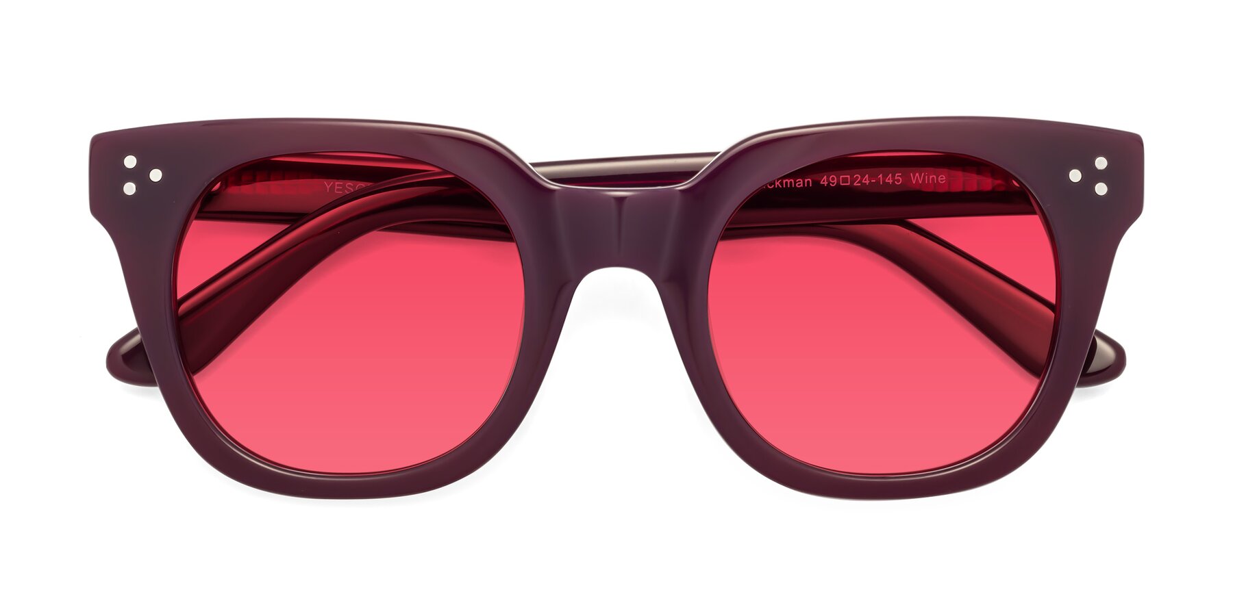 Folded Front of Jackman in Wine with Red Tinted Lenses