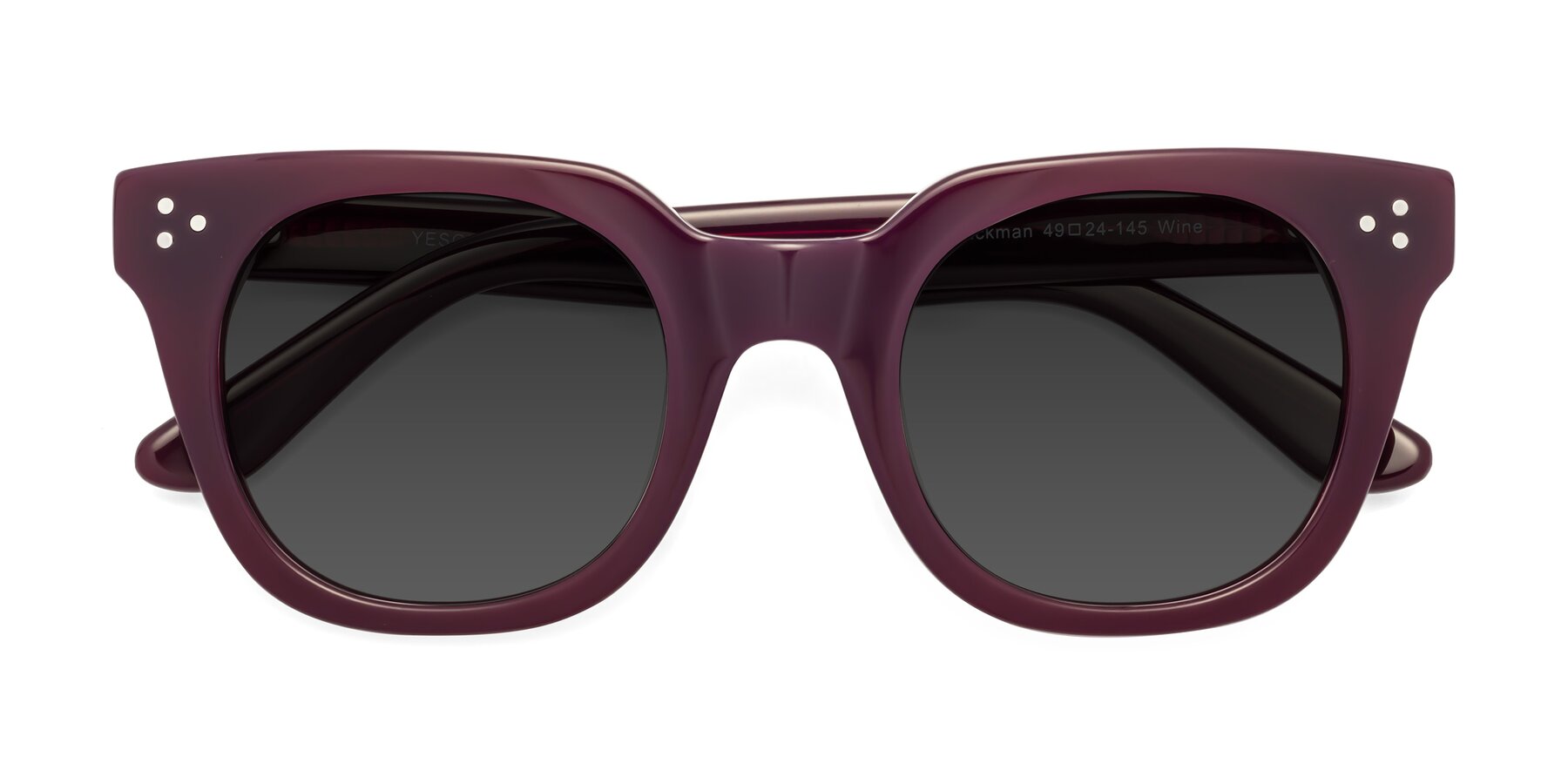 Folded Front of Jackman in Wine with Gray Tinted Lenses