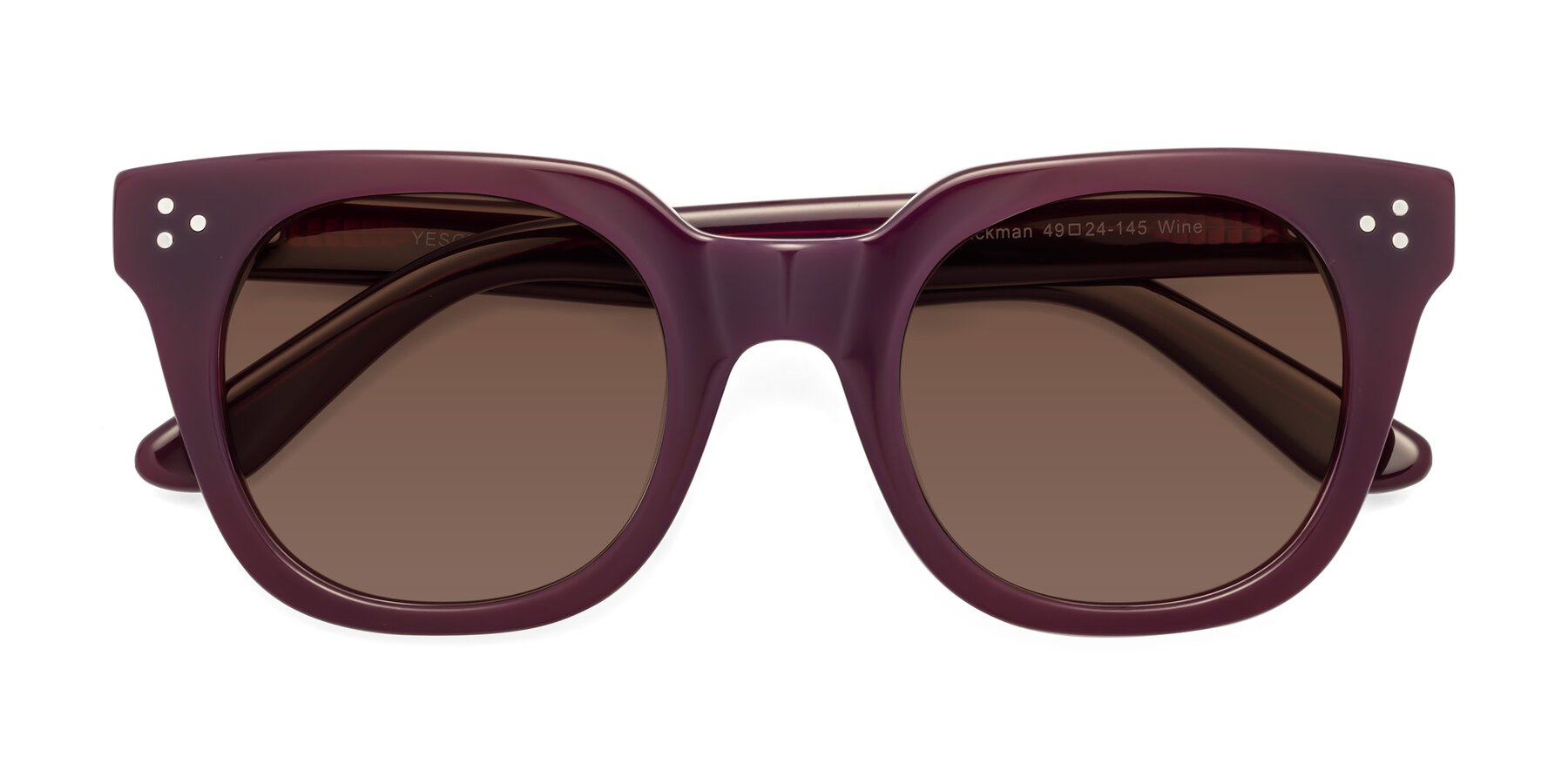 Folded Front of Jackman in Wine with Brown Tinted Lenses