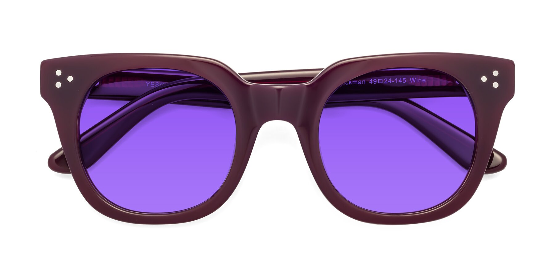 Folded Front of Jackman in Wine with Purple Tinted Lenses