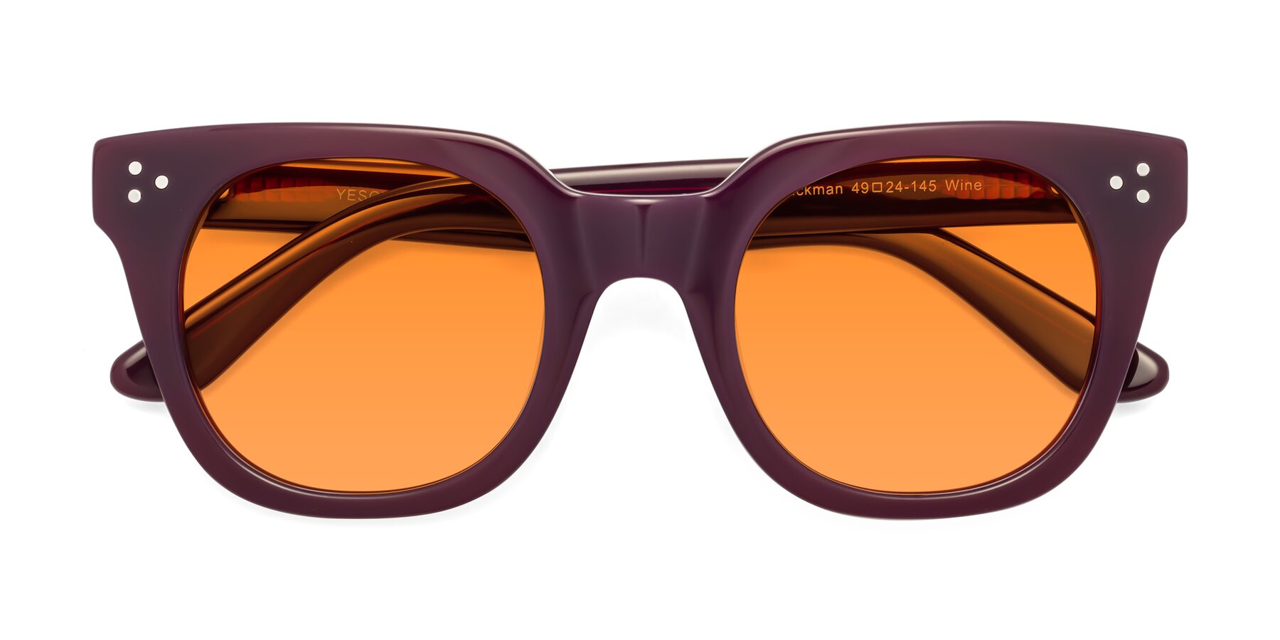 Folded Front of Jackman in Wine with Orange Tinted Lenses