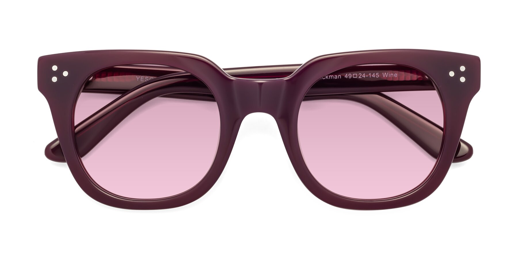 Folded Front of Jackman in Wine with Light Wine Tinted Lenses