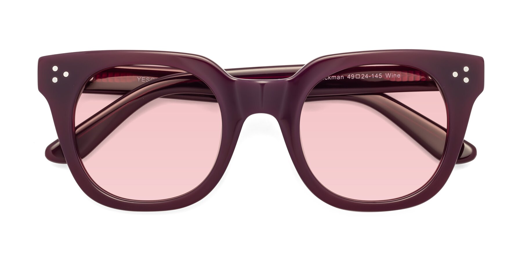 Folded Front of Jackman in Wine with Light Garnet Tinted Lenses