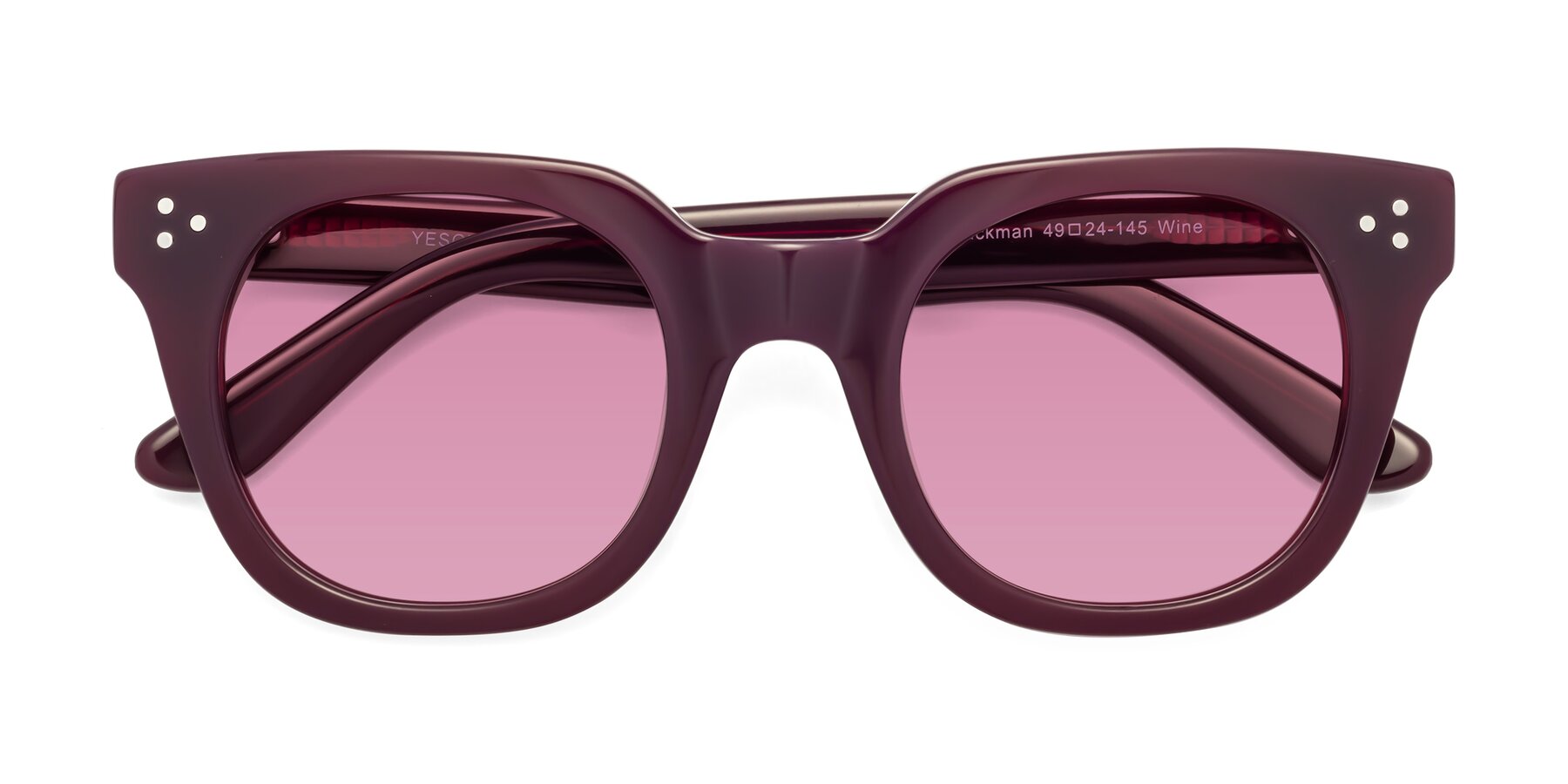 Folded Front of Jackman in Wine with Medium Wine Tinted Lenses