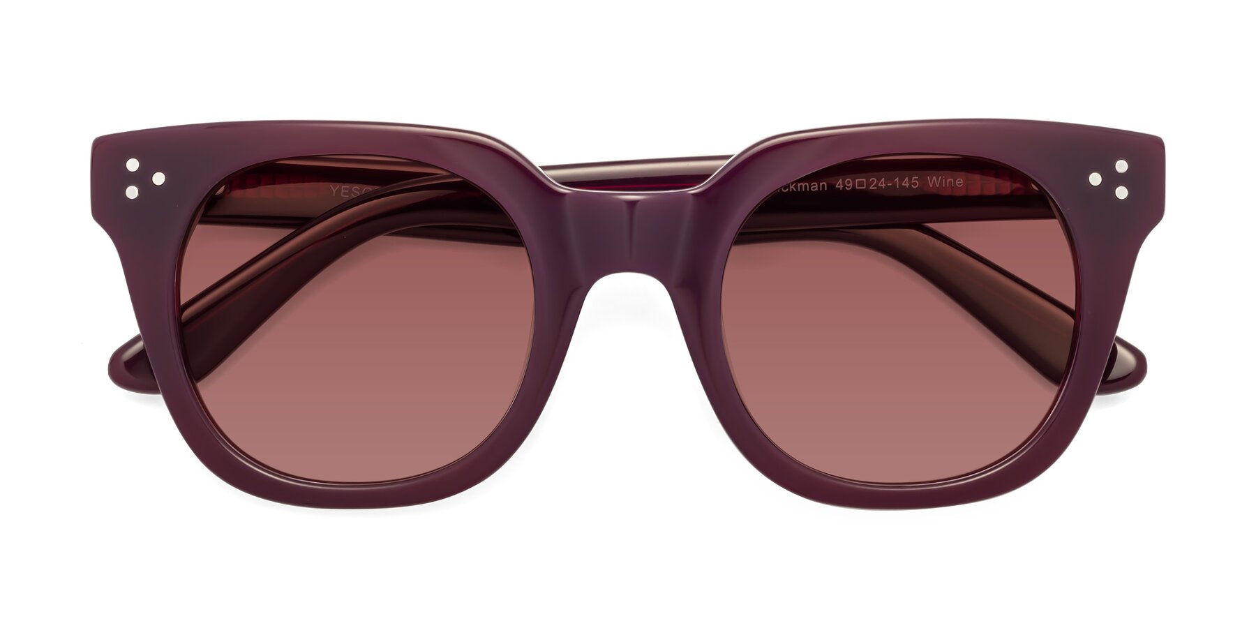 Folded Front of Jackman in Wine with Garnet Tinted Lenses