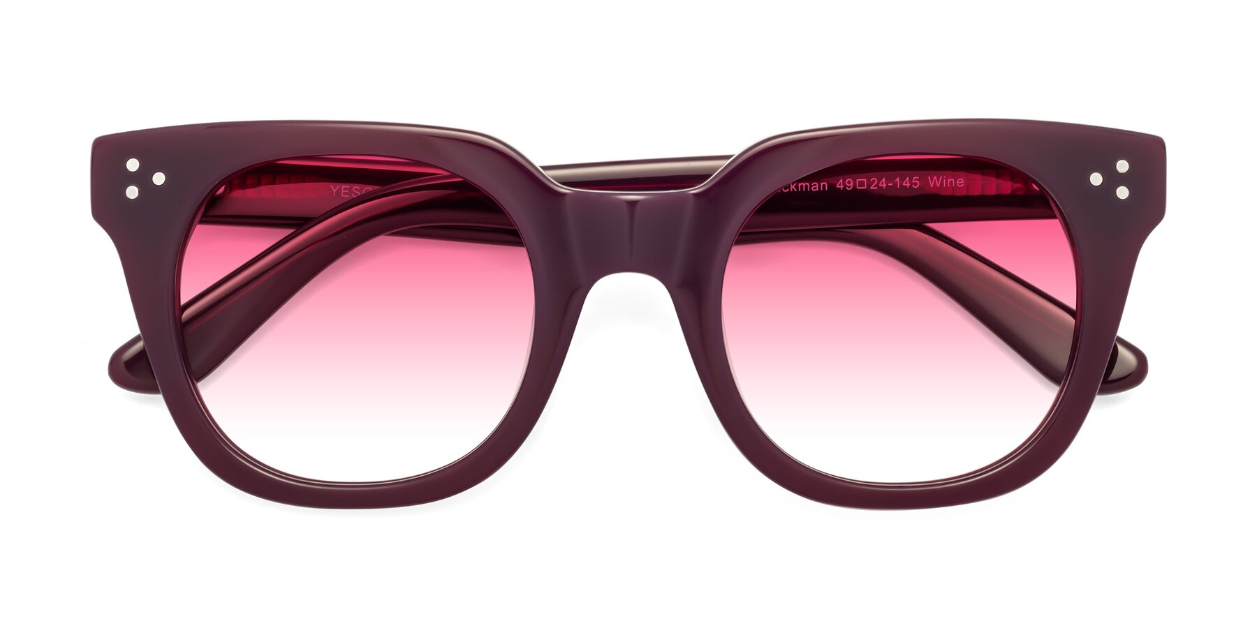 Folded Front of Jackman in Wine with Pink Gradient Lenses