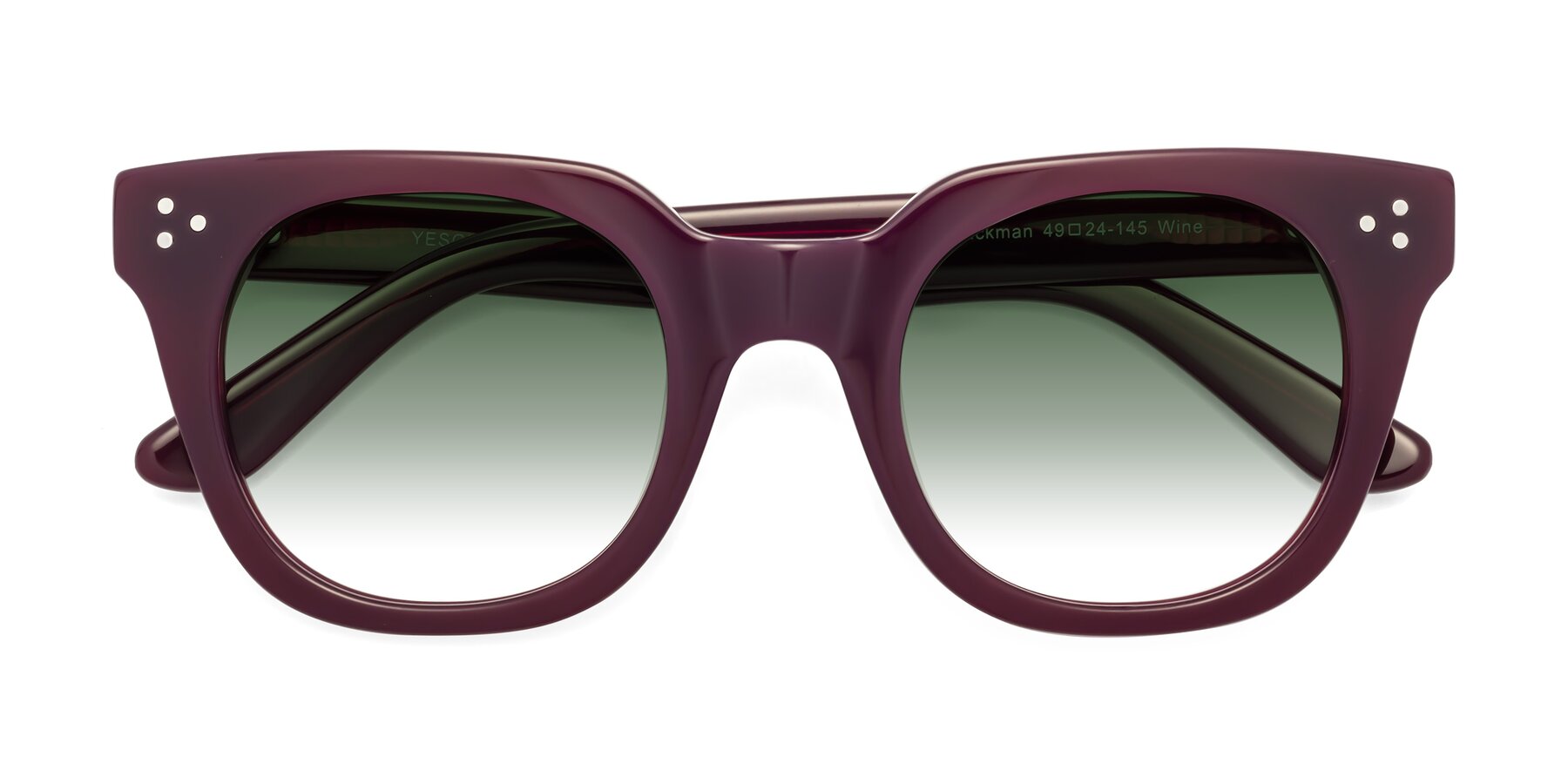 Folded Front of Jackman in Wine with Green Gradient Lenses