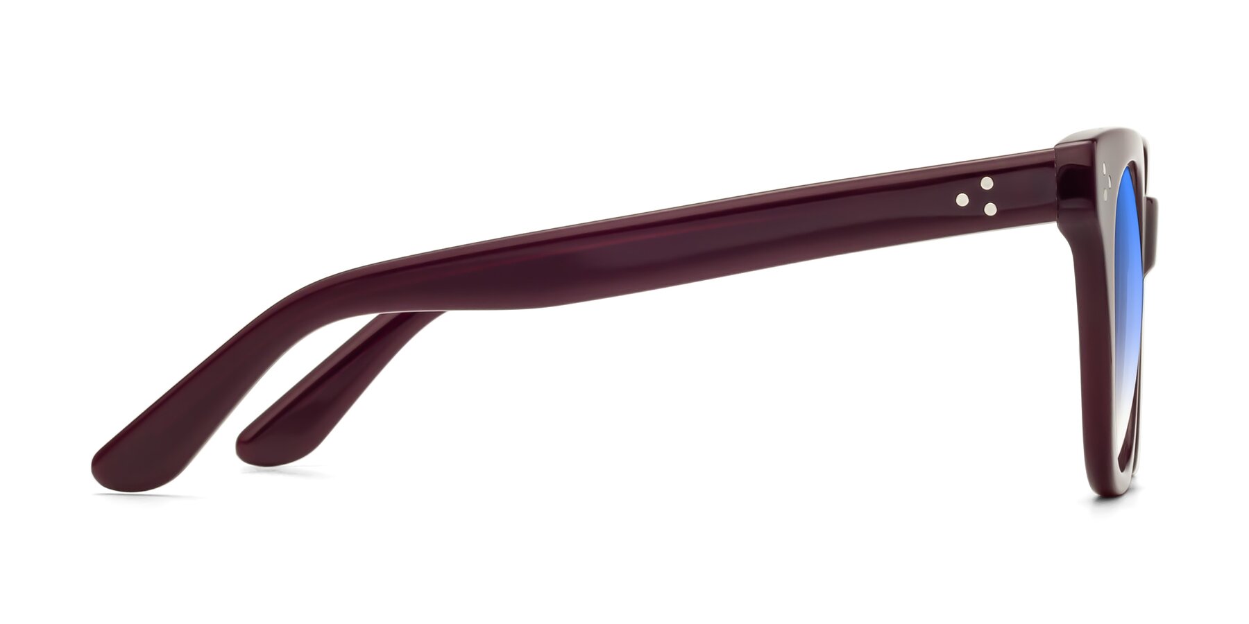 Side of Jackman in Wine with Blue Gradient Lenses