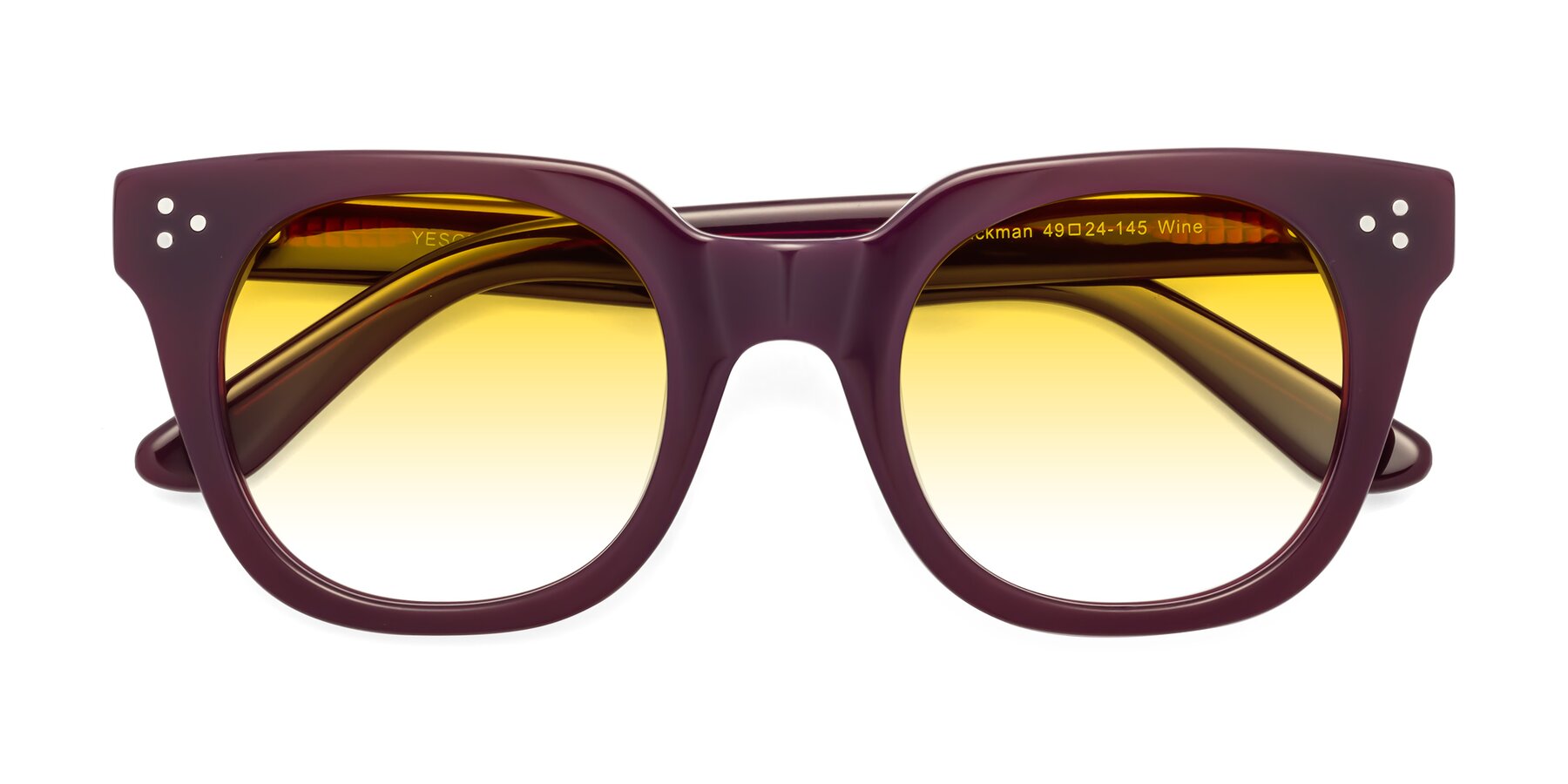 Folded Front of Jackman in Wine with Yellow Gradient Lenses