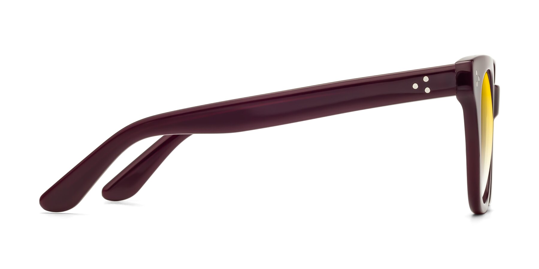 Side of Jackman in Wine with Yellow Gradient Lenses