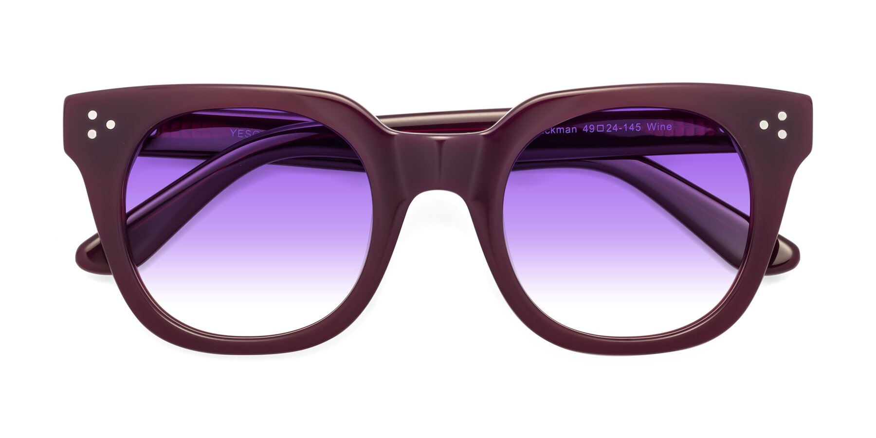 Folded Front of Jackman in Wine with Purple Gradient Lenses