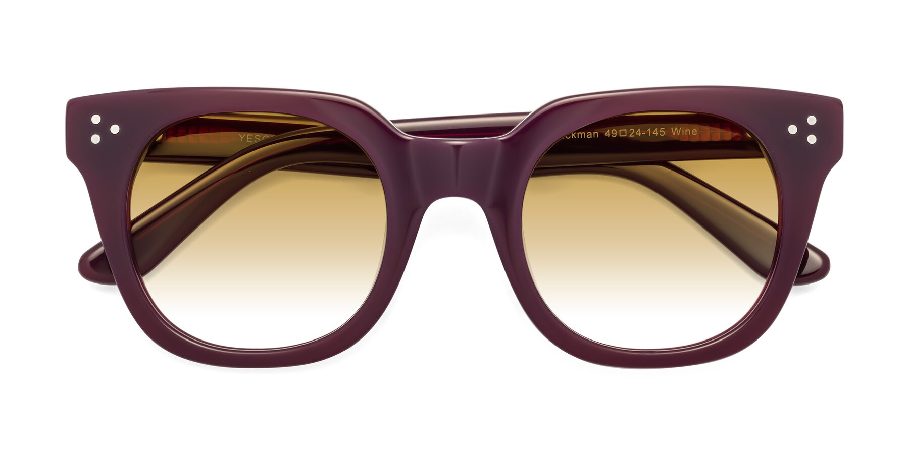 Folded Front of Jackman in Wine with Champagne Gradient Lenses