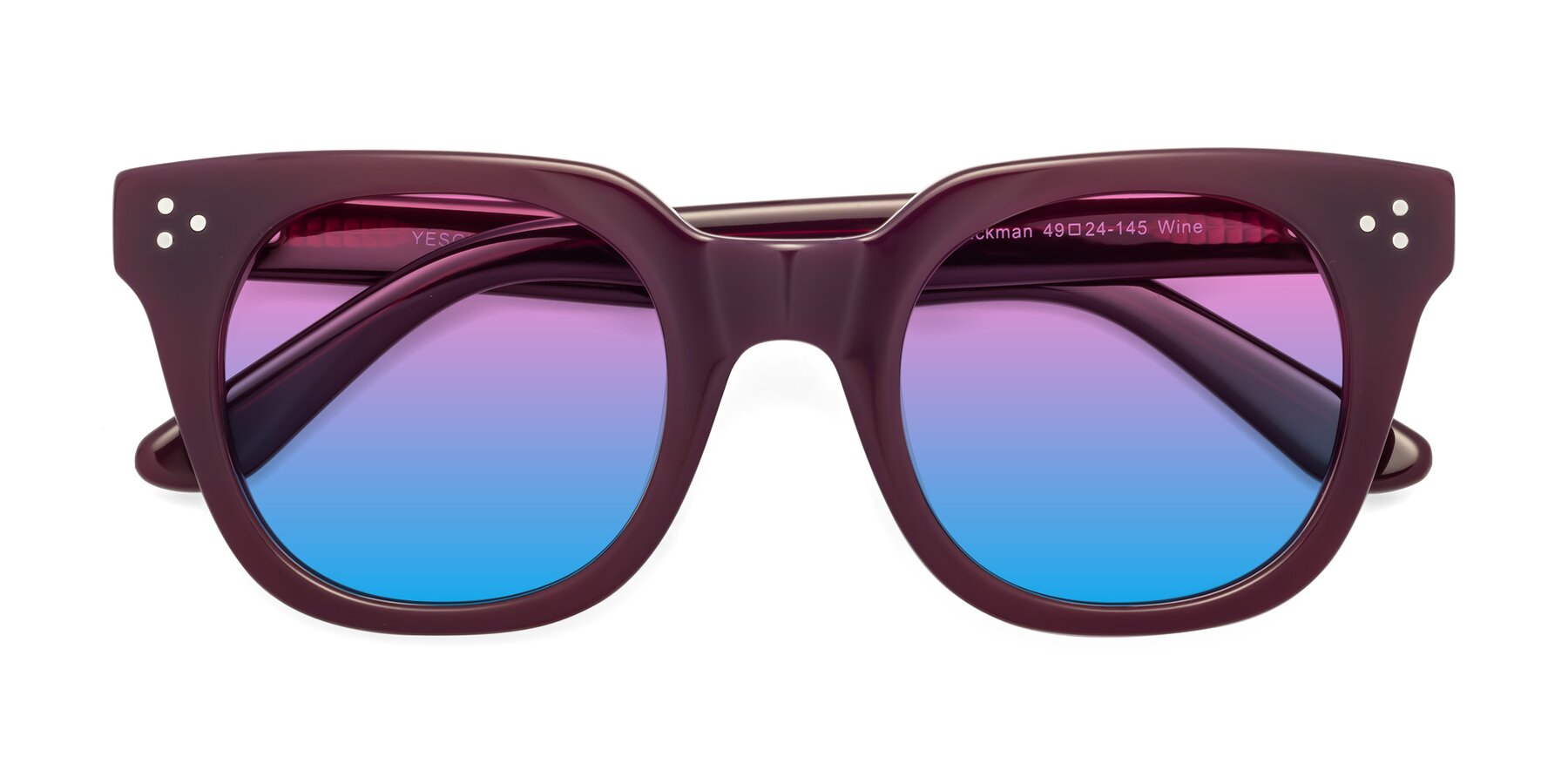 Folded Front of Jackman in Wine with Pink / Blue Gradient Lenses