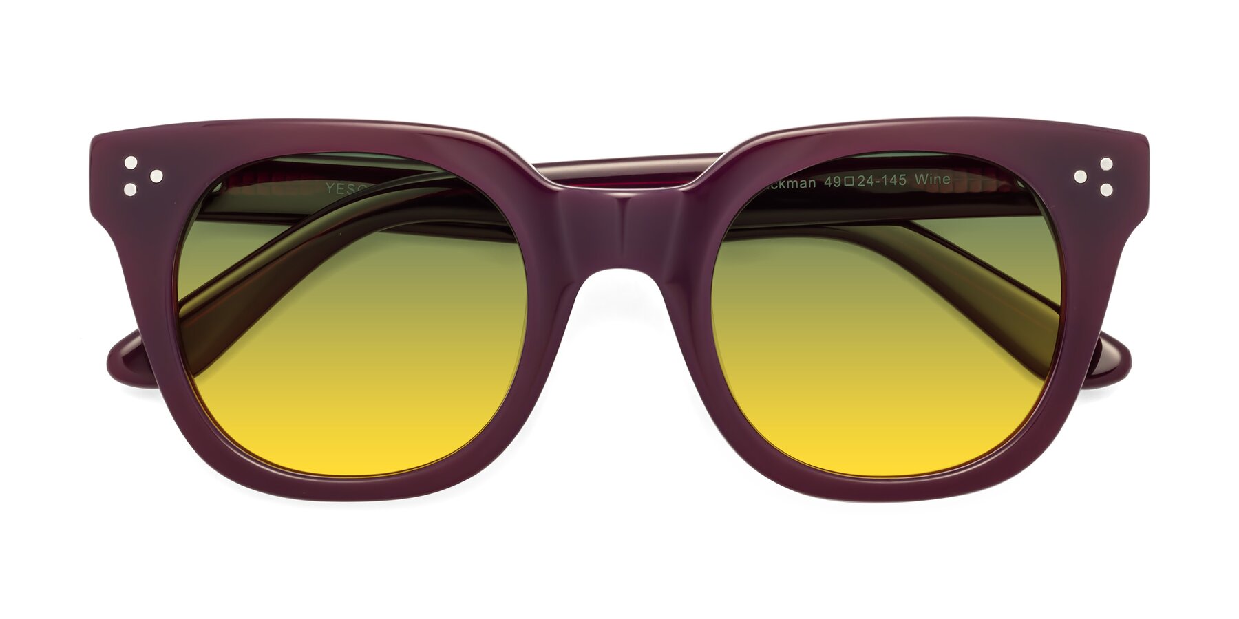 Folded Front of Jackman in Wine with Green / Yellow Gradient Lenses