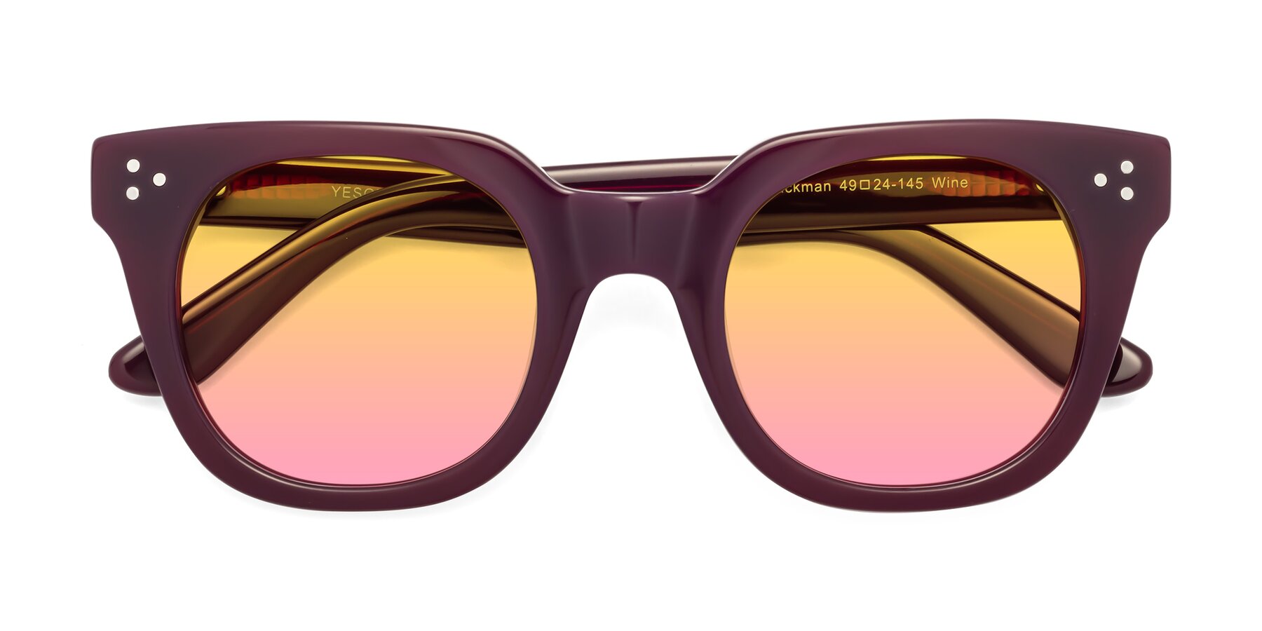 Folded Front of Jackman in Wine with Yellow / Pink Gradient Lenses